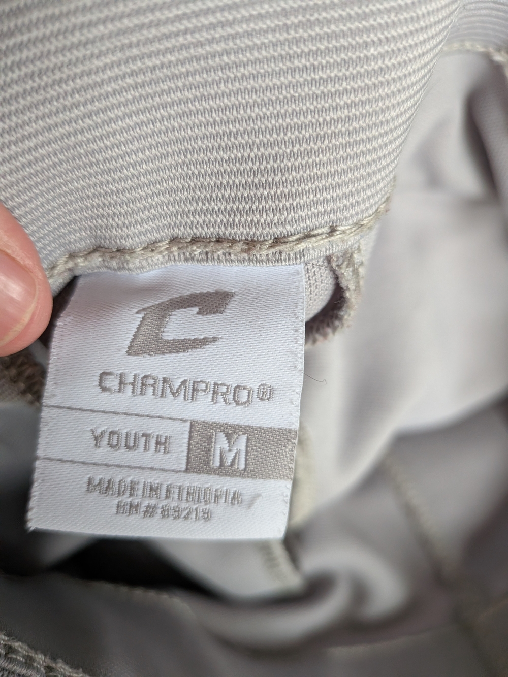 Champro Youth Medium Baseball Pants — Light Gray